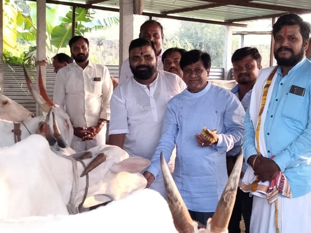 Visiting a gaushala (cow shelter) as part of Go-seva